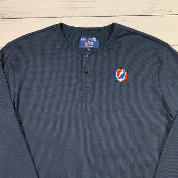 Grateful Dead Section 119 Shirt Mens XXLarge Blue Henley Casual Long Sleeve. - Picture 6 of 15